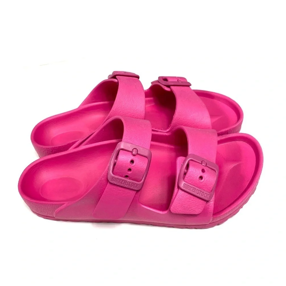 BIRKENSTOCK Arizona Essentials Rubber Sandals Beetroot Purple Pink Size 13 Kids